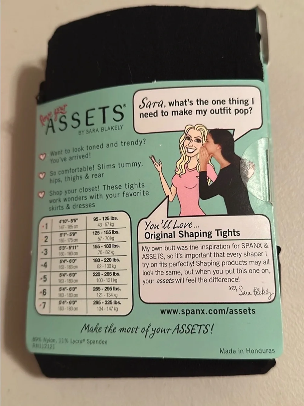Spanx Assets Black Tights Size 6 NWT